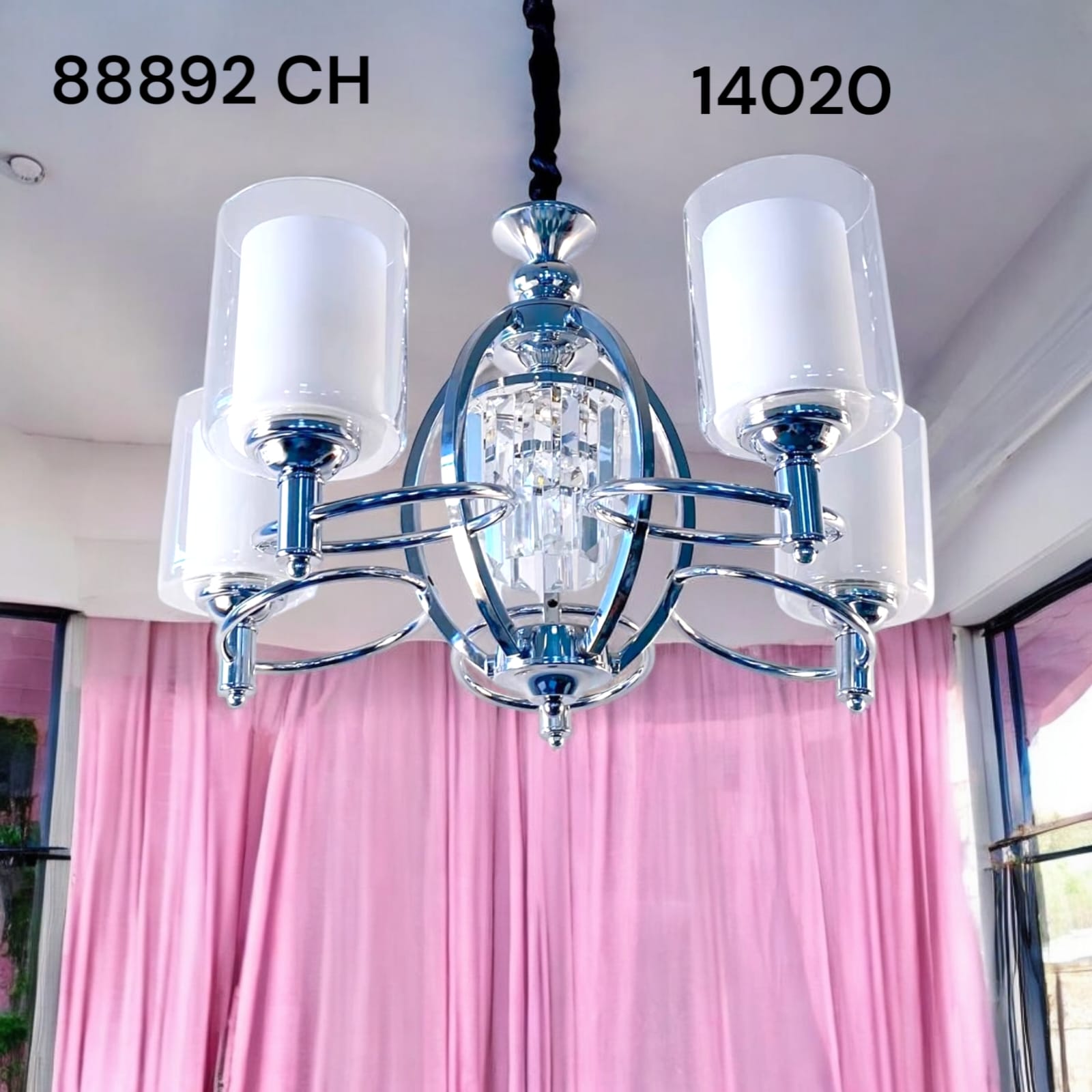 OpalSphere 88892 CH Chrome Chandelier – Model 14020