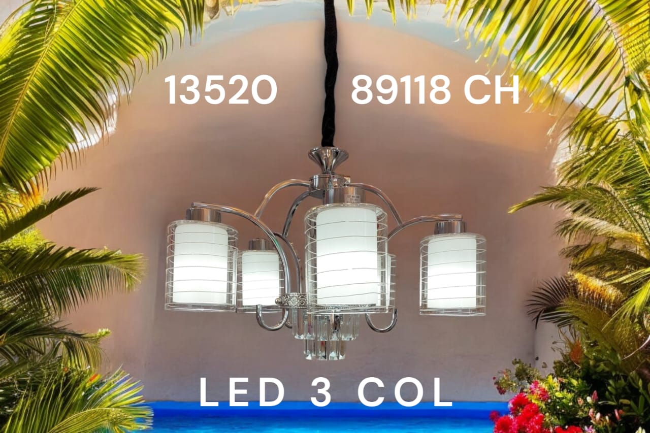 CoastalGlow 13520 LED Chandelier – 3 Color Modes (Model 89118 CH)