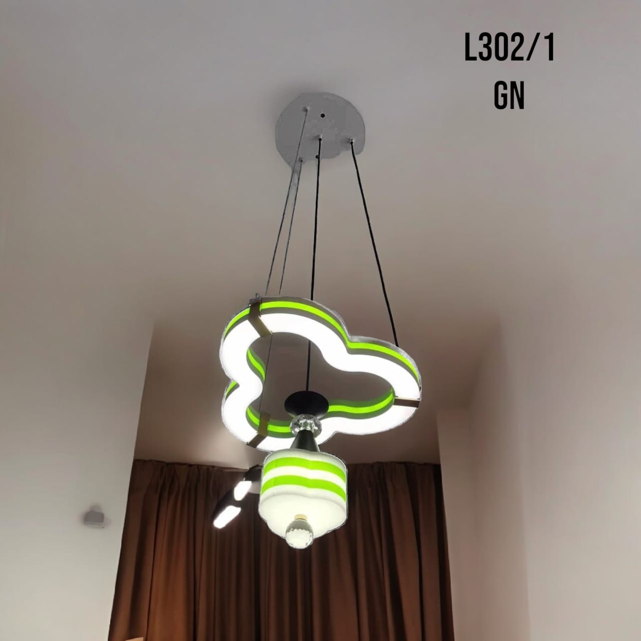GlowPetal L302/1 Pendant Chandelier – Green Edition (GN)