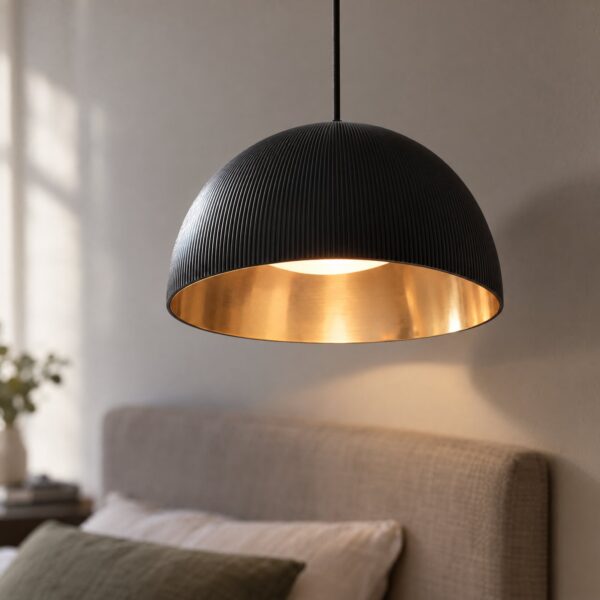 9108 Pendant Light 3CCT – Black & Gold, Ø400mm - close-up detail