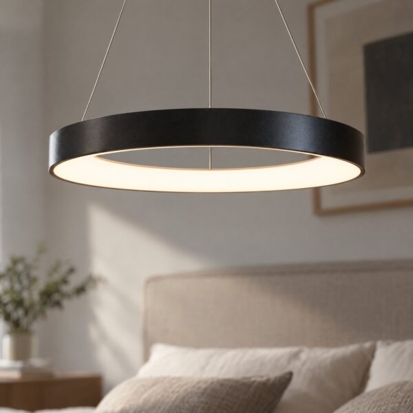 Wave Pendant Light 3CCT – Black, Ø460mm - close-up detail