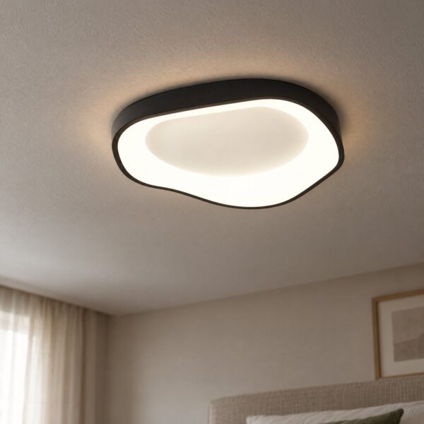 8039 Fourth Wave Flush Ceiling Light 3CCT – Black, Ø500mm - close-up detail