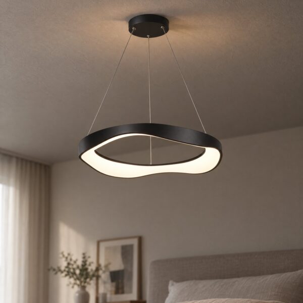 8039 Fourth Wave Pendant Light 3CCT – Black, Ø400mm - close-up detail